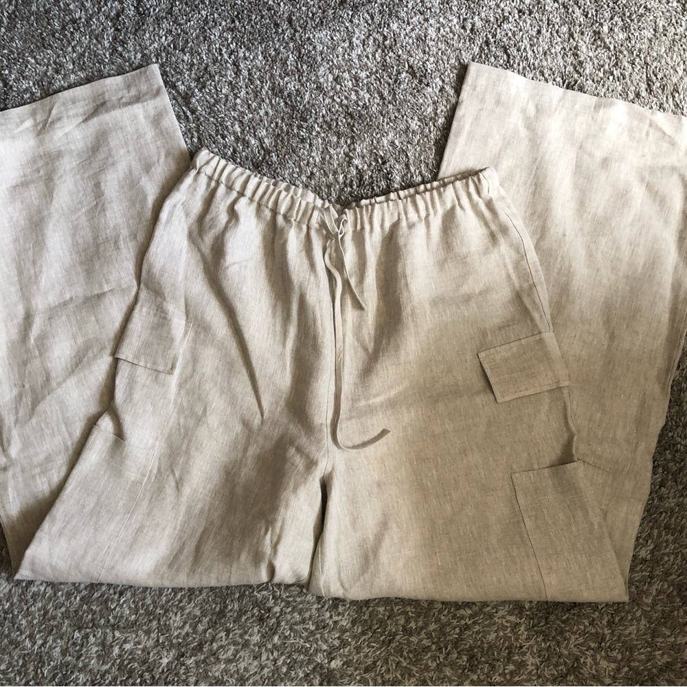 Reformation Ethan Linen Pant - Oatmeal - Picture 5 of 8